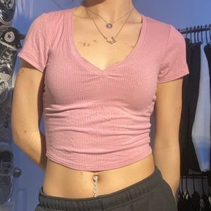 light pink crop top